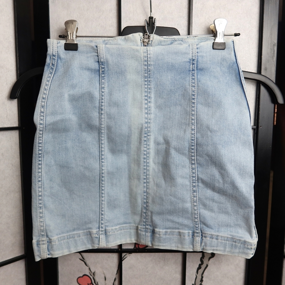 Free People Light Blue Pencil Mini Skirt for Casual Wear Club Wear Size 2
